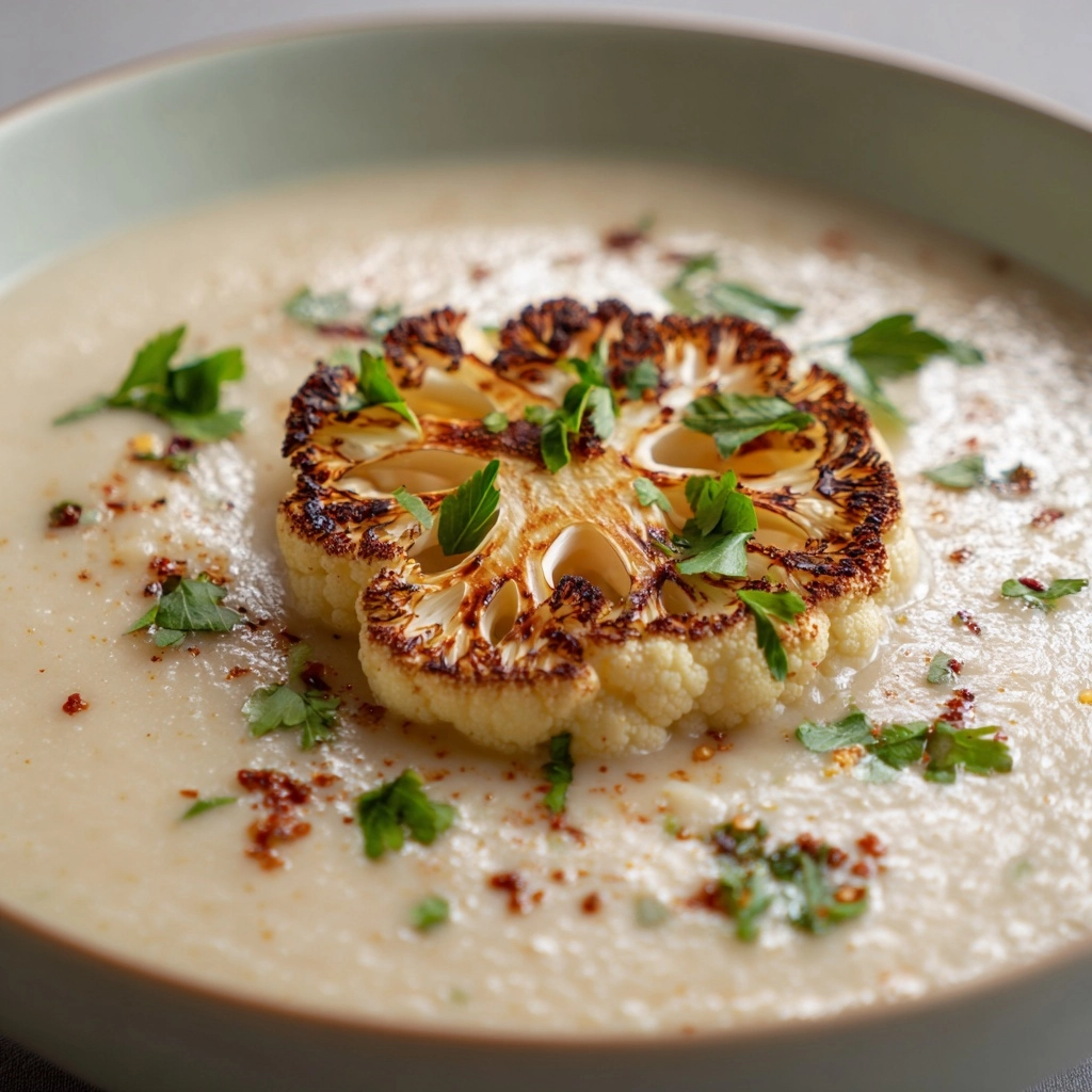 Creamy Roasted Cauliflower Soup: A Cozy Delight Recipe - Recipe Image