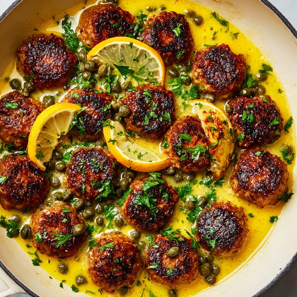 Saucy Chicken Piccata Meatballs Recipe - Recipe Image