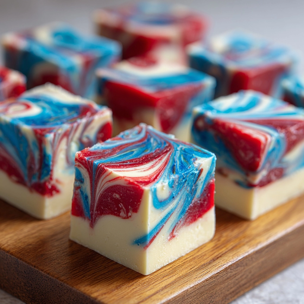 4th of July White Chocolate Fudge Recipe - Recipe Image