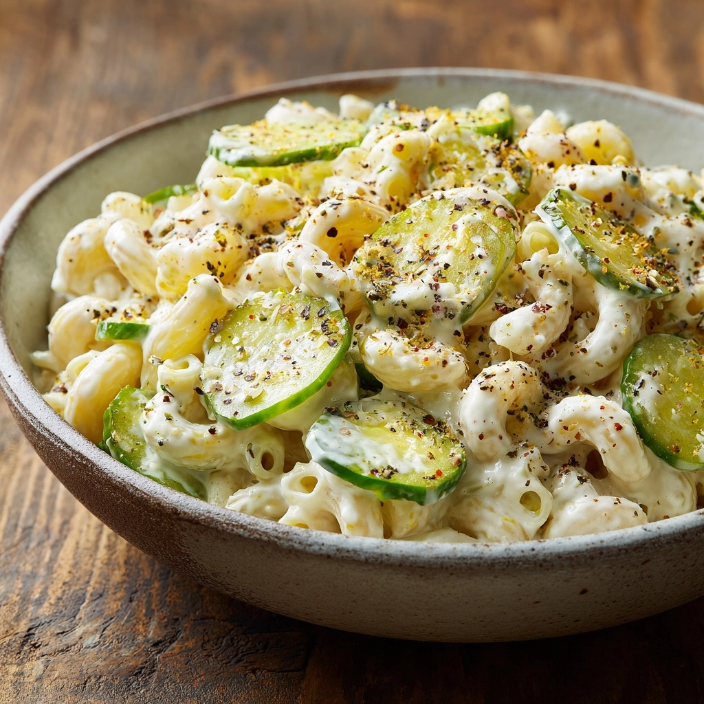 Classic Dill Pickle Macaroni Salad Recipe - Recipe Image
