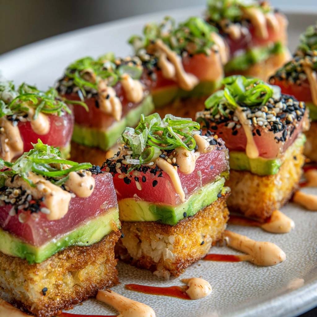 Crispy Rice Sushi Cupcakes with Salmon & Avocado Recipe - Recipe Image