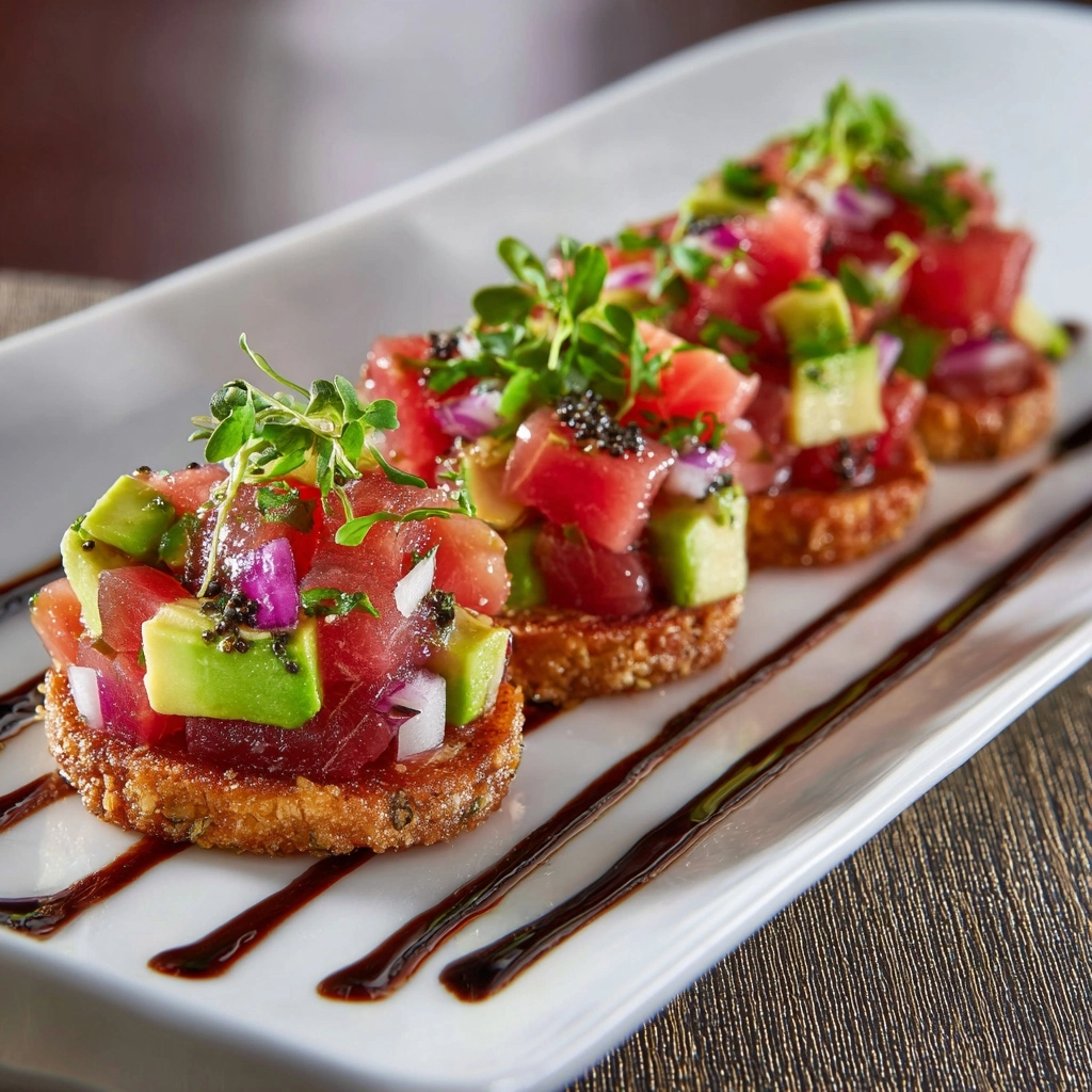 Mini Tuna Tostadas Recipe - Recipe Image