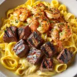 Blackened Steak and Shrimp Alfredo Recipe