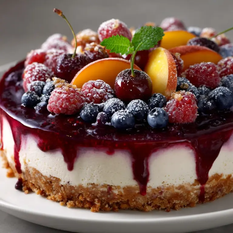 Summer Berry Peach Cheesecake: A Deliciously Refreshing Dessert Recipe