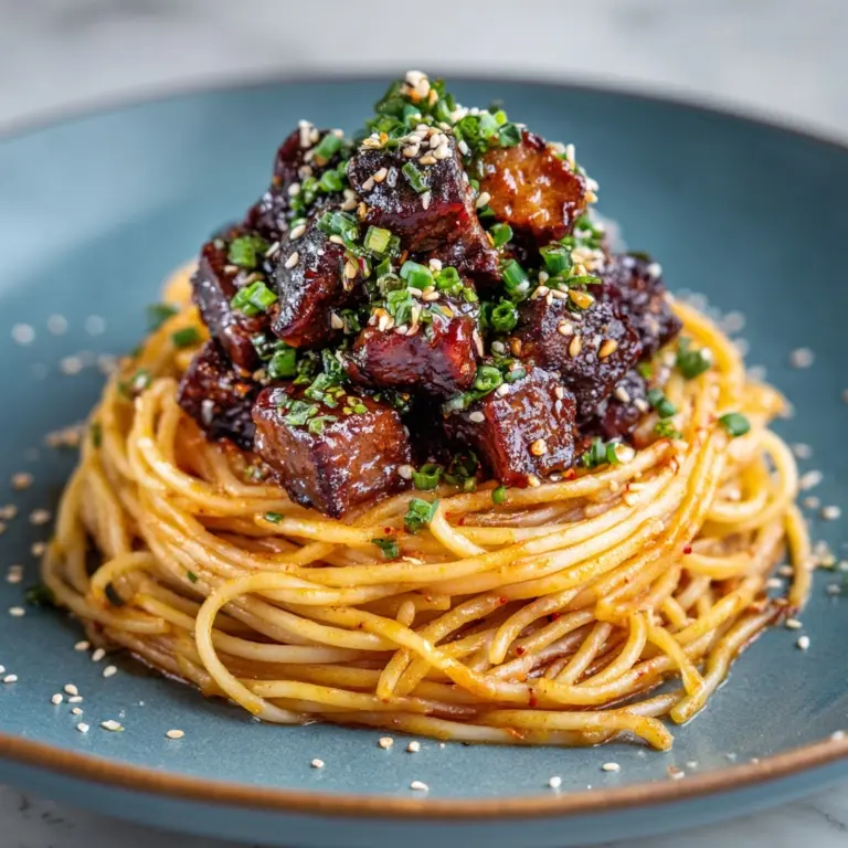 Sweet and Spicy Garlic Steak Pasta Recipe