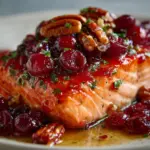 Baked Salmon with Cranberry Salsa and Pecans Recipe