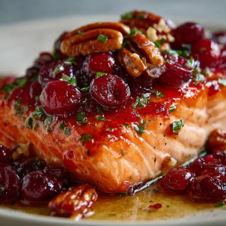 Baked Salmon with Cranberry Salsa and Pecans Recipe