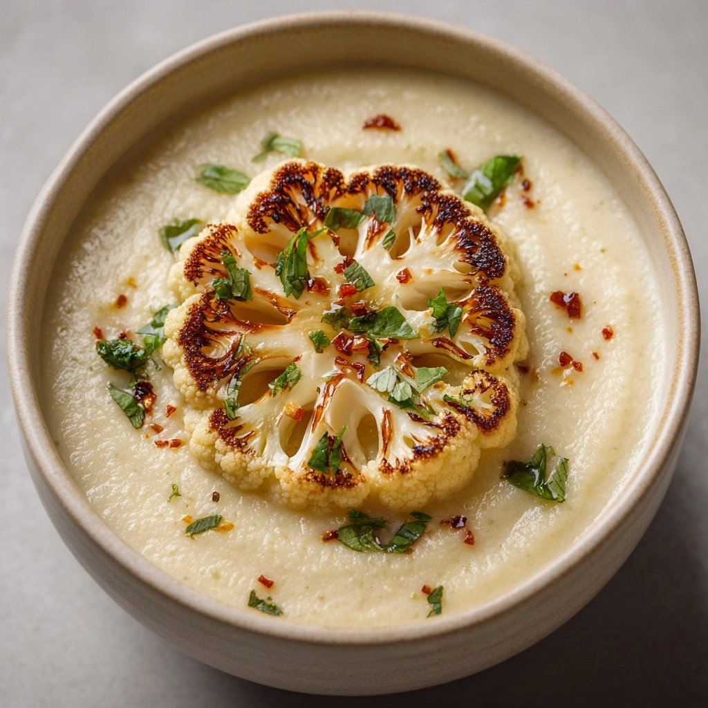 Creamy Roasted Cauliflower Soup: A Cozy Delight Recipe - Recipe Image