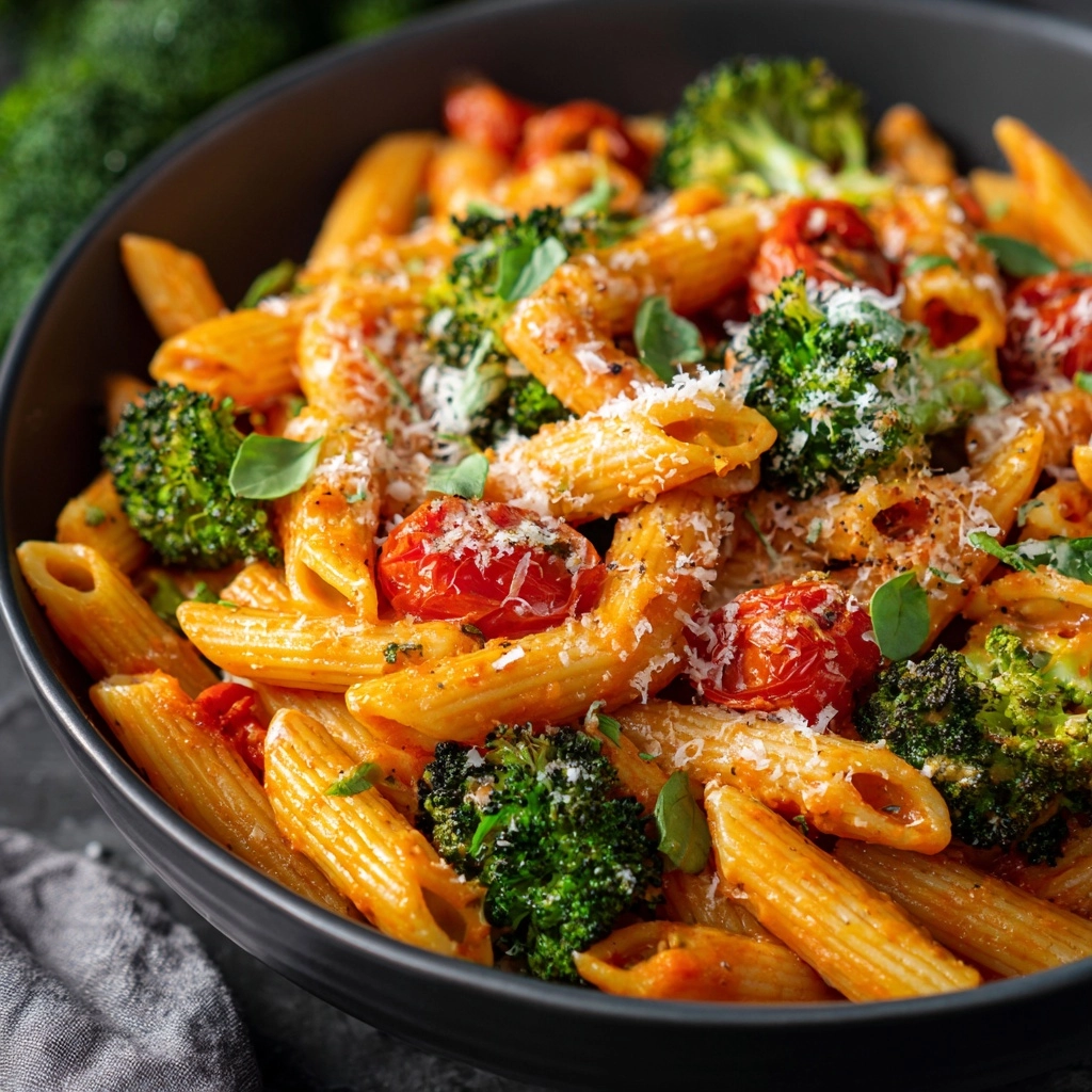 Creamy Tomato Pasta with Broccoli Recipe - Recipe Image
