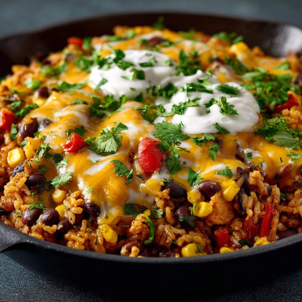 One-Pot Taco Rice Skillet Recipe - Recipe Image