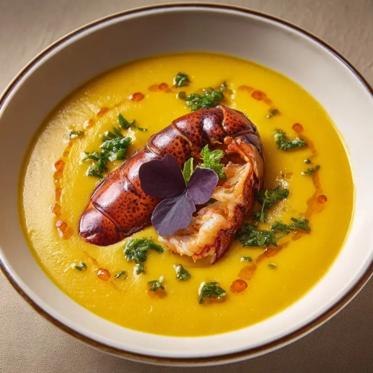 Exquisite Lobster Bisque with Saffron Infusion Recipe