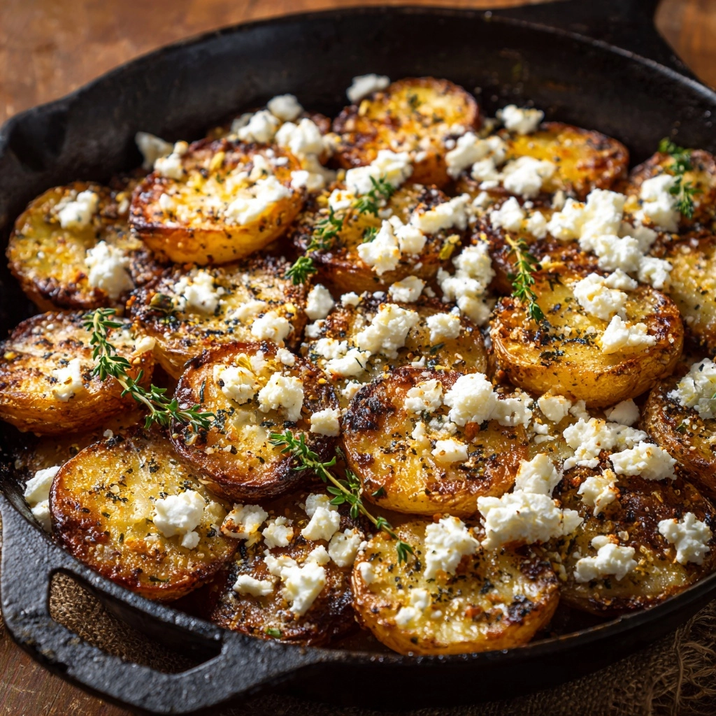 Roasted Potatoes with Baked Feta and Garlic Recipe - Recipe Image