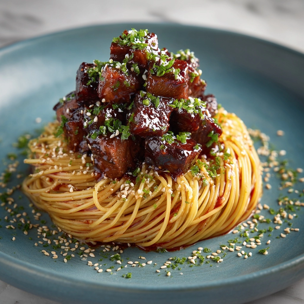 Sweet and Spicy Garlic Steak Pasta Recipe - Recipe Image