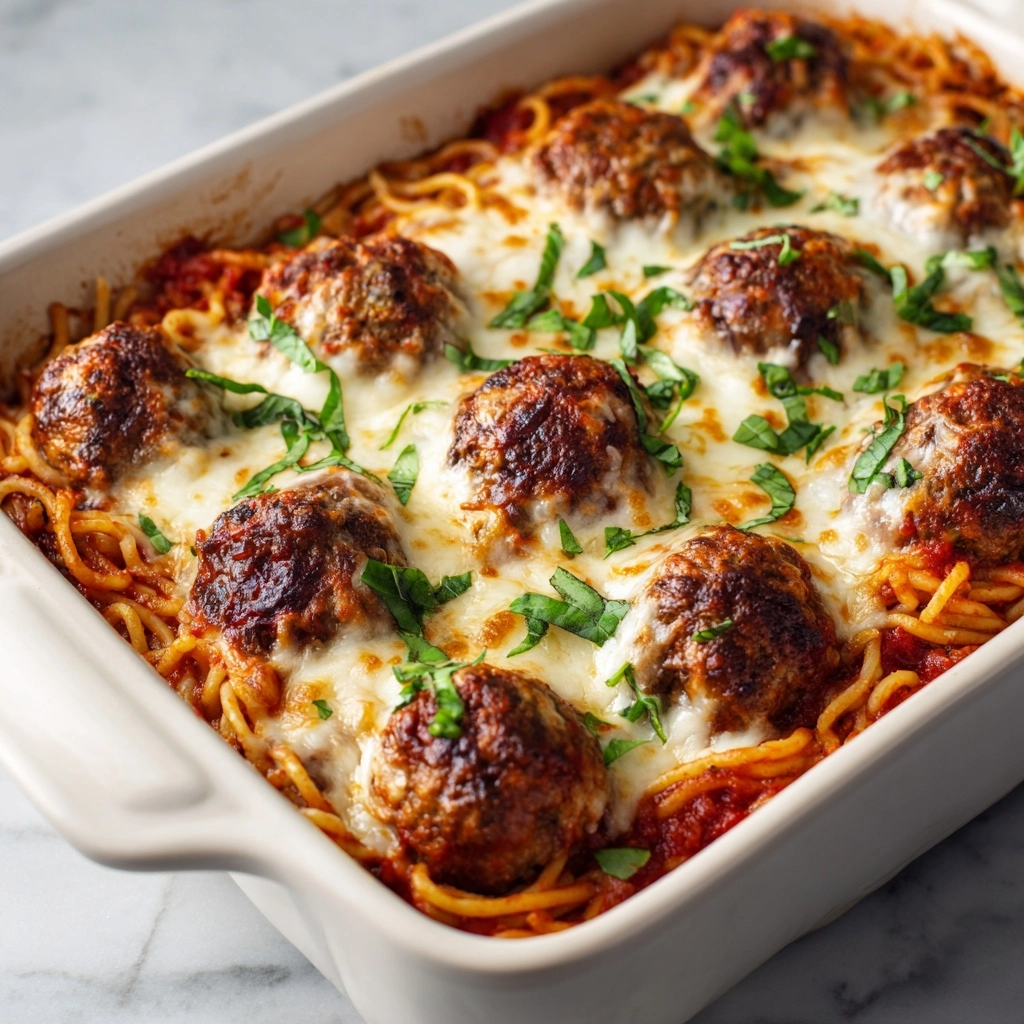 Baked Spaghetti and Meatballs Recipe - Recipe Image
