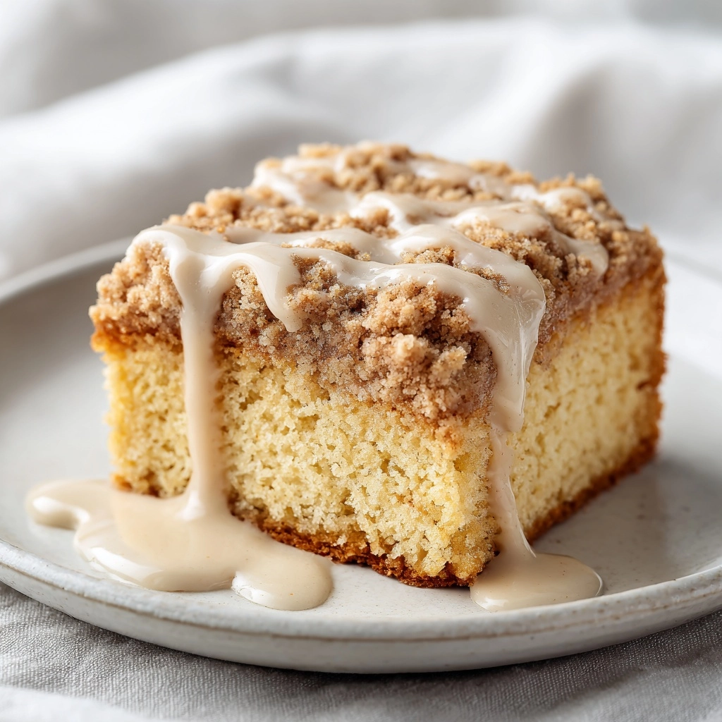 Rhubarb Streusel Cake with Warm Vanilla Sauce Recipe - Recipe Image