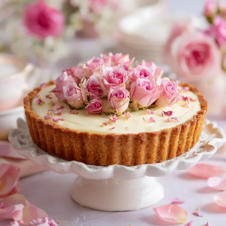 Rose Blossom Panna Cotta Tart Recipe