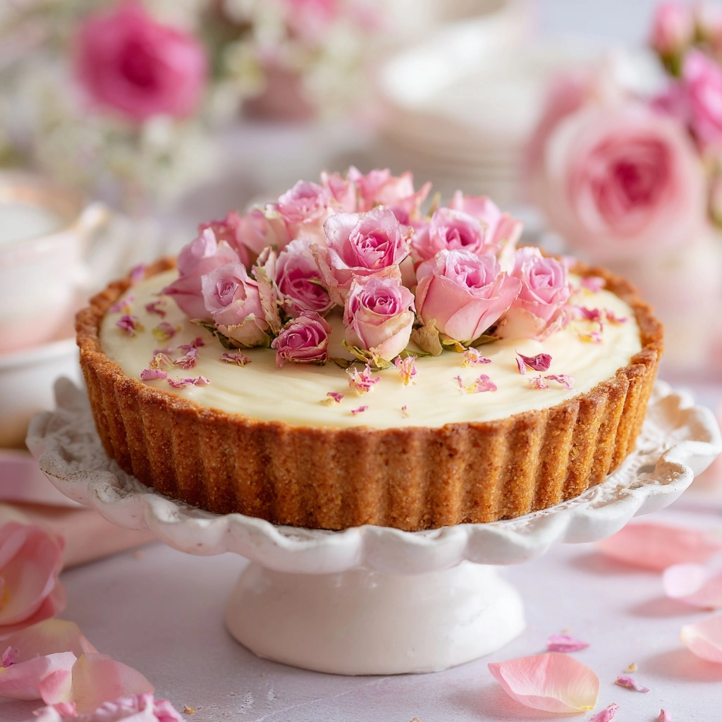 Rose Blossom Panna Cotta Tart Recipe - Recipe Image