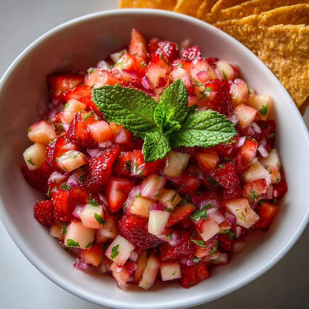 Dessert Strawberry Salsa with Cinnamon Chips Recipe - Recipe Image