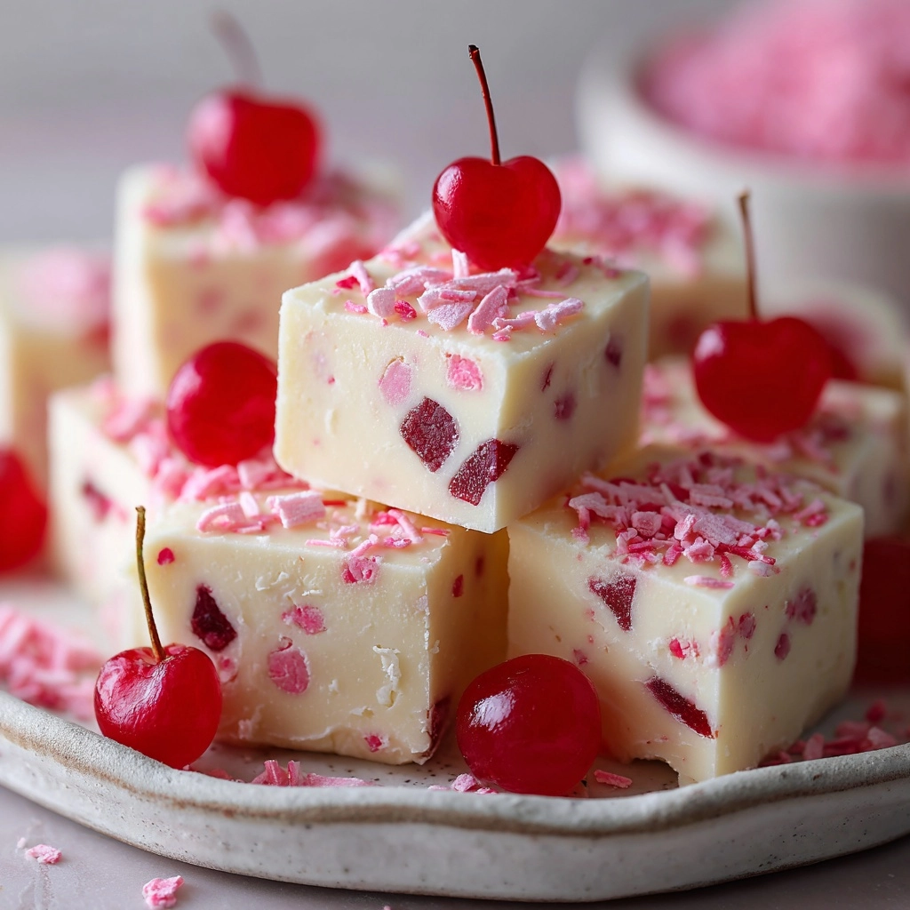 White Chocolate Cherry Fudge Recipe - Recipe Image