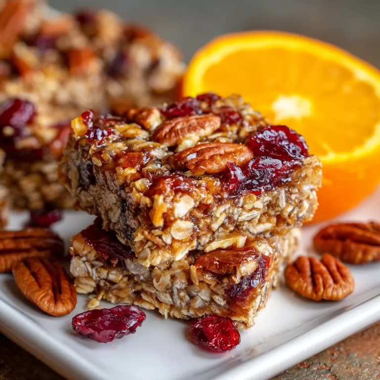 Cranberry, Orange & Pecan Oatmeal Bars Recipe