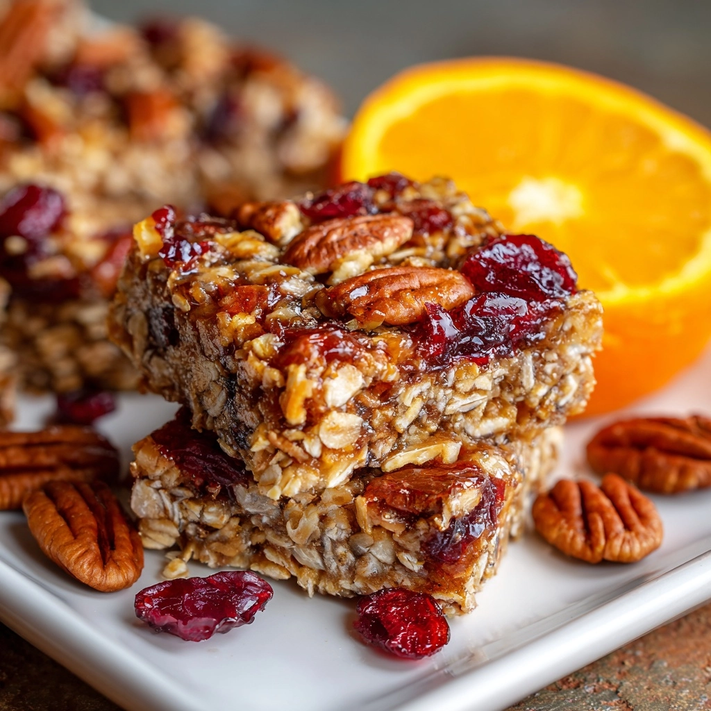 Cranberry, Orange & Pecan Oatmeal Bars Recipe