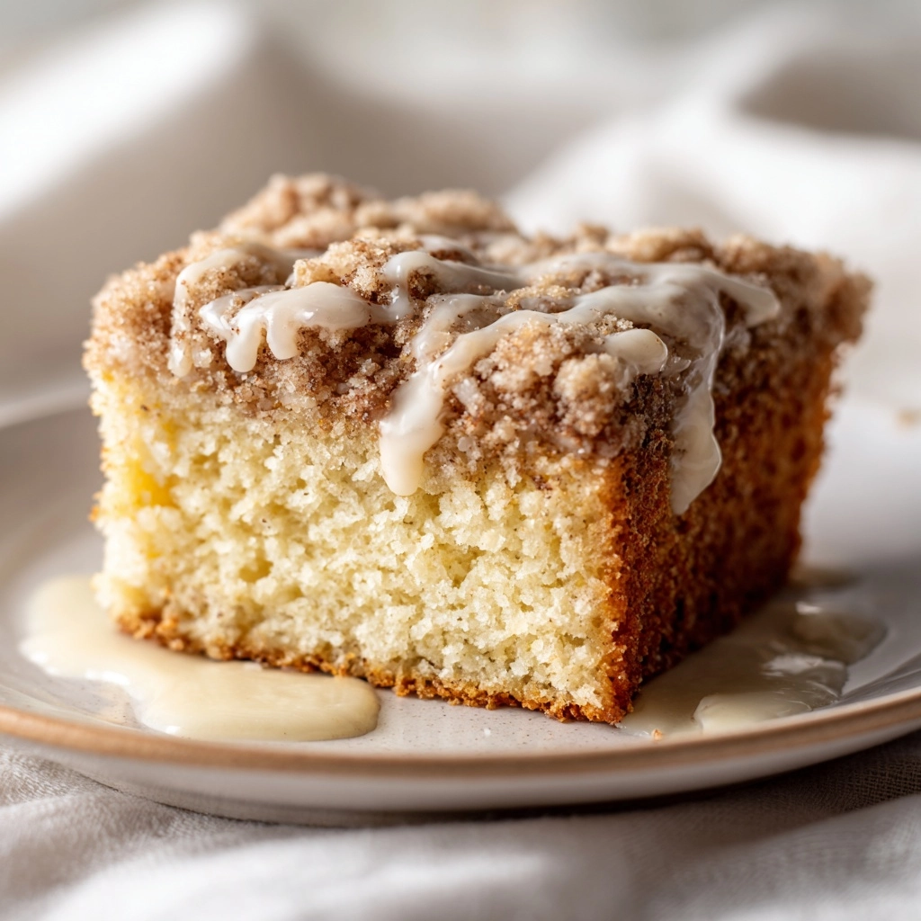 Rhubarb Streusel Cake with Warm Vanilla Sauce Recipe