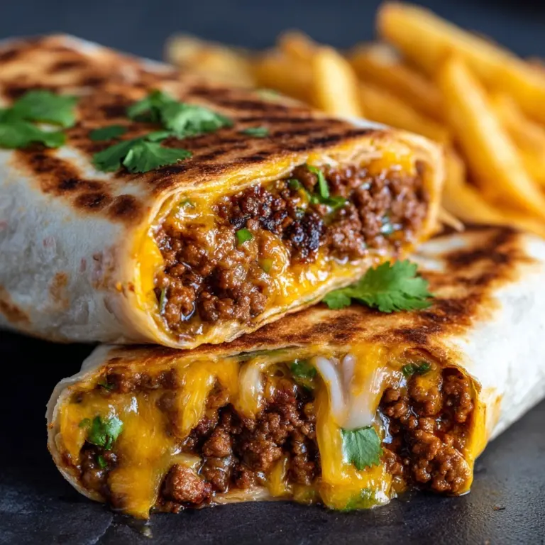 Cheesy Beef Burritos with Fries Recipe