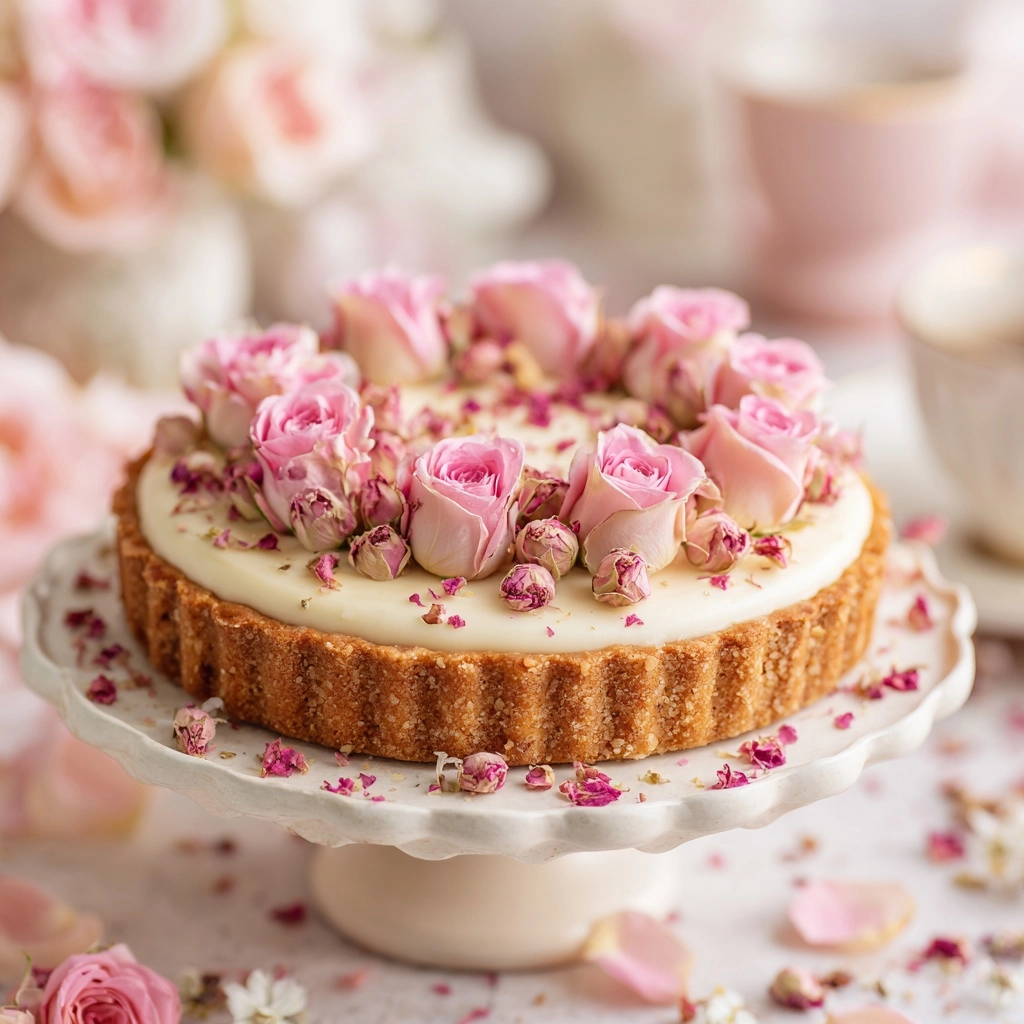 Rose Blossom Panna Cotta Tart Recipe - Recipe Image