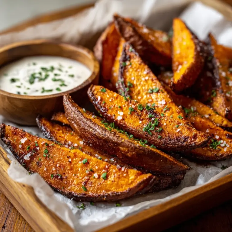 Garlic Parmesan Sweet Potato Wedges Recipe