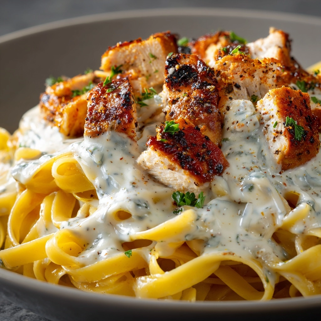 Creamy Cajun Chicken Linguine with Garlic Mozzarella Sauce – Irresistibly Delicious Dinner Recipe - Recipe Image