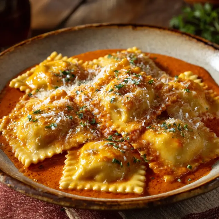 The Ravioli with Creamy Harissa Sauce Recipe