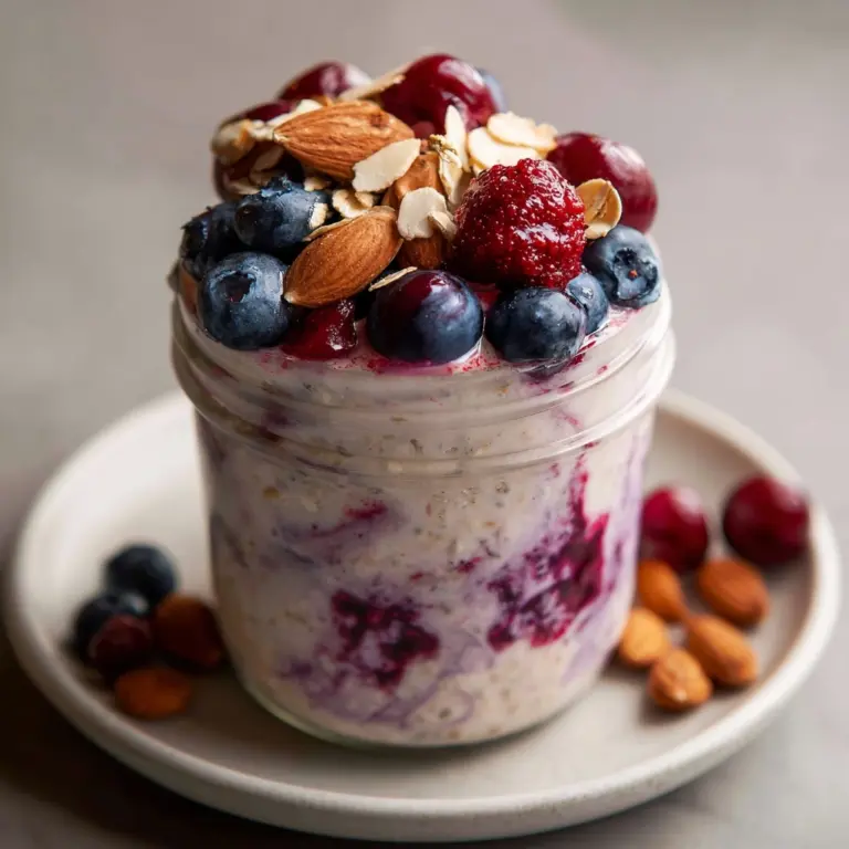 Berry Cherry Almond Overnight Oats Recipe