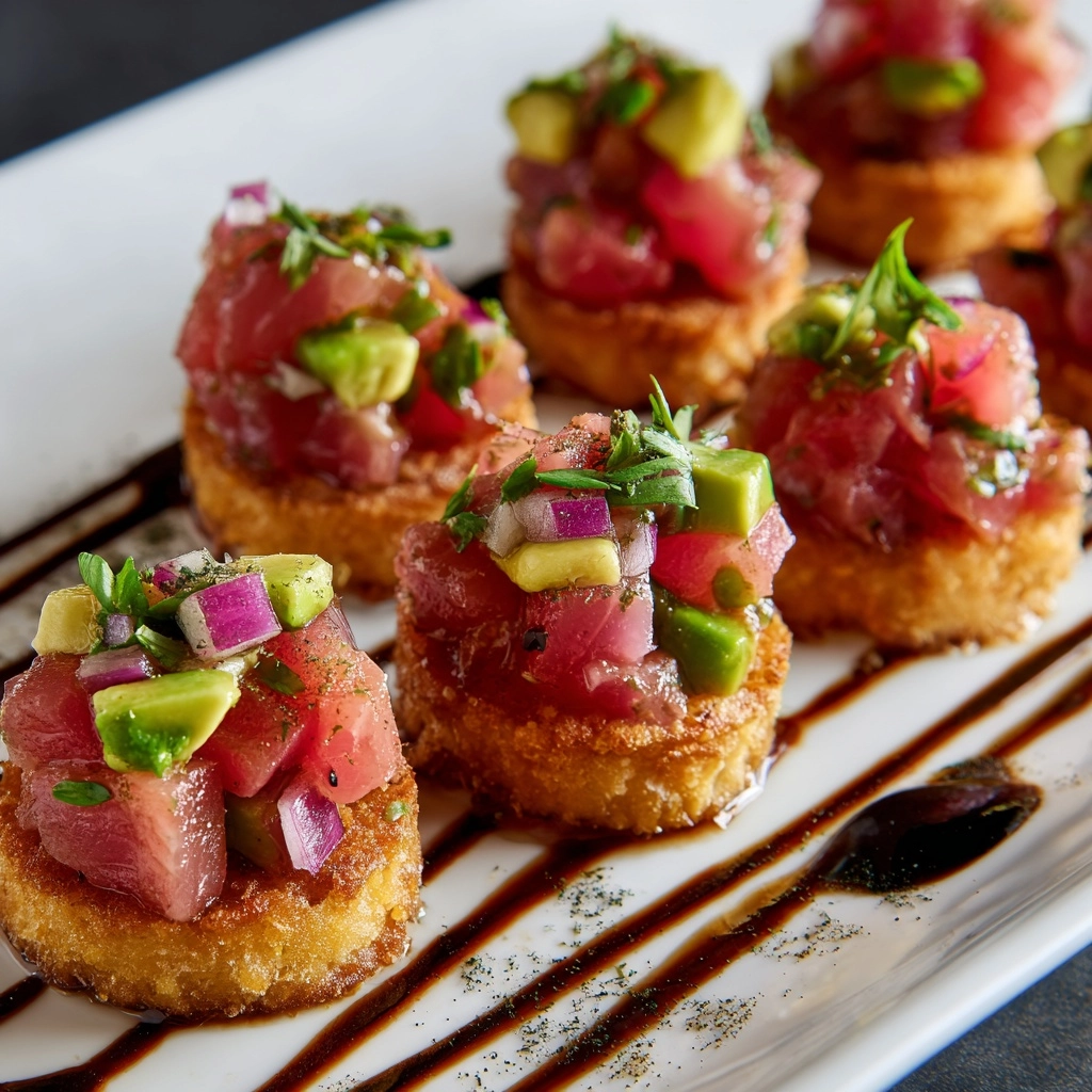 Mini Tuna Tostadas Recipe - Recipe Image