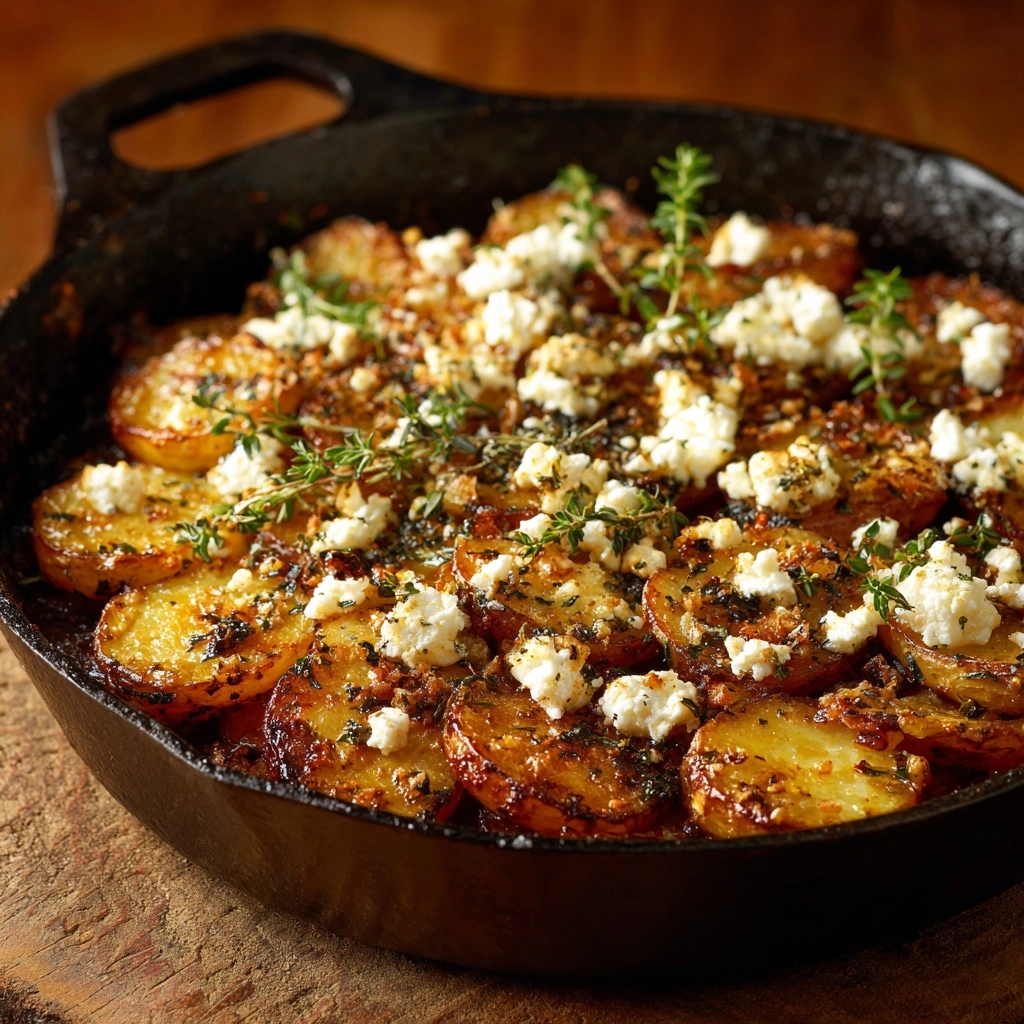 Roasted Potatoes with Baked Feta and Garlic Recipe - Recipe Image