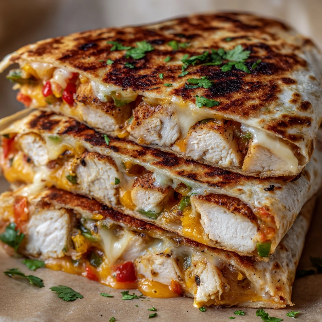 Tasty Cheesy Chicken Wraps Recipe - Recipe Image