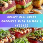 Crispy Rice Sushi Cupcakes with Salmon & Avocado Recipe