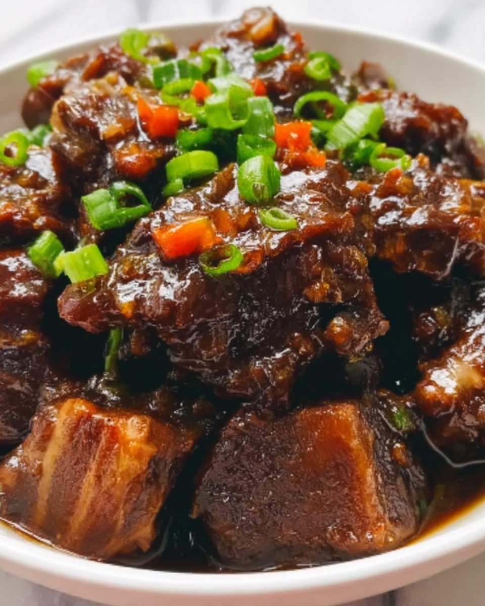 Hearty Braised Oxtails with Vegetables and Red Wine Recipe - Recipe Image