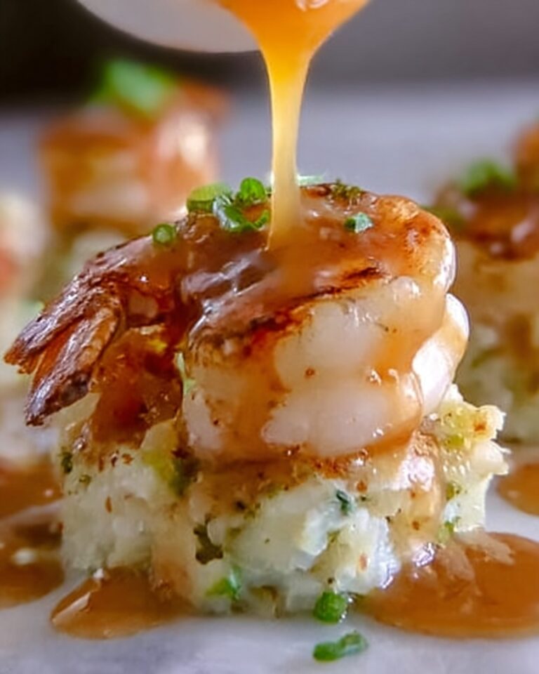 Shrimp and Scallion Grit Cups with Creamy Cheese Center Recipe