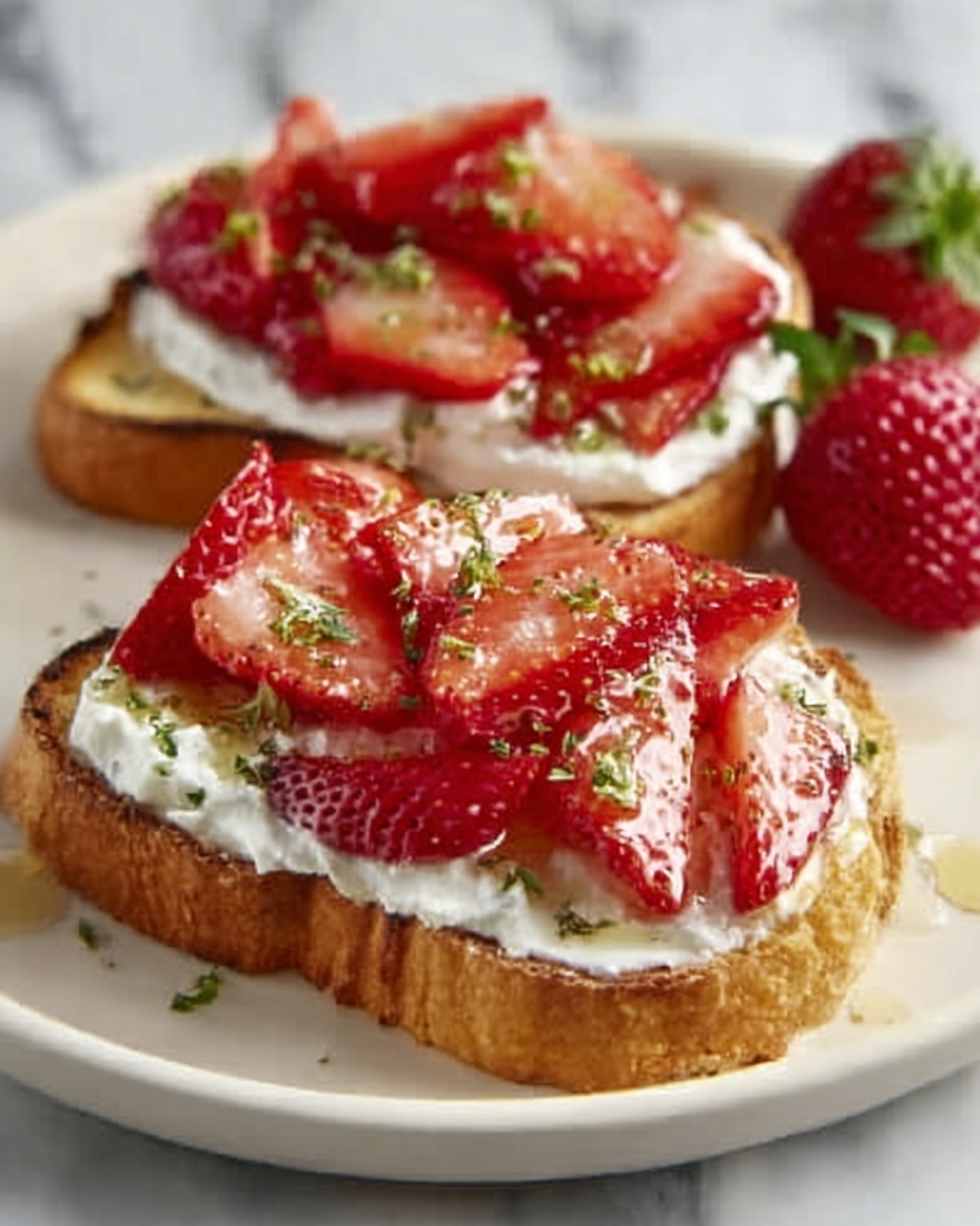 Roasted Strawberry Whipped Ricotta Toast Recipe - Recipe Image