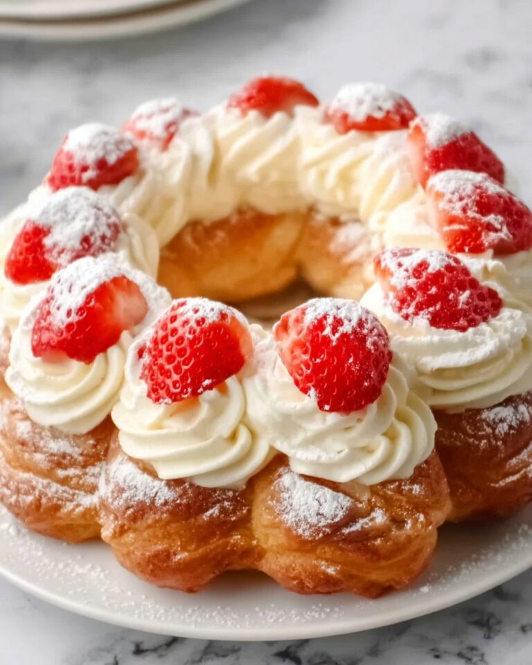 Paris-Brest Pastry with Whipped Cream and Strawberries Recipe