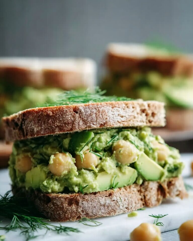 Smashed Chickpea Avocado Dill Pickle Sandwiches Recipe