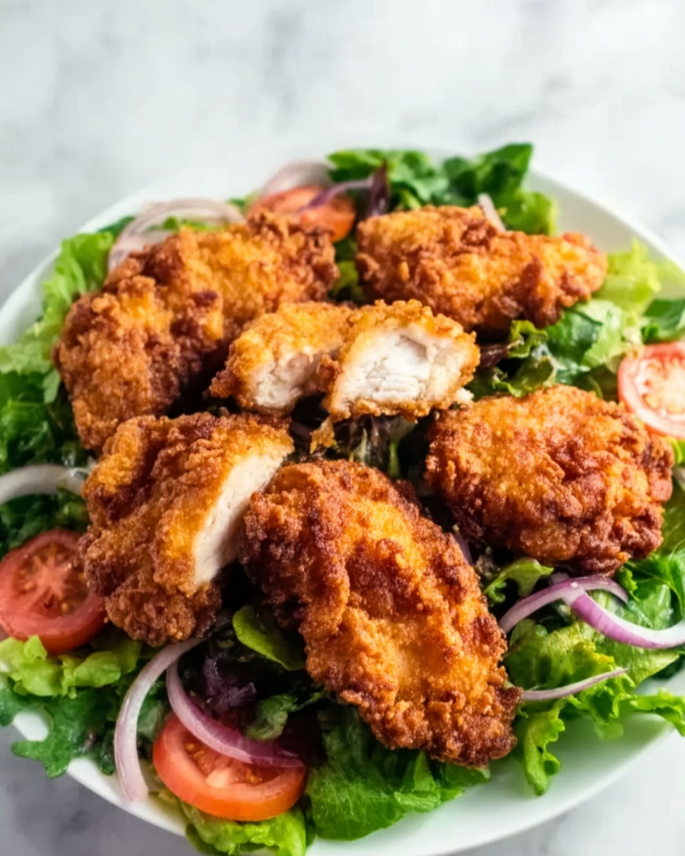 Air Fried Chicken Tender Salad with Honey Mustard Recipe - Recipe Image