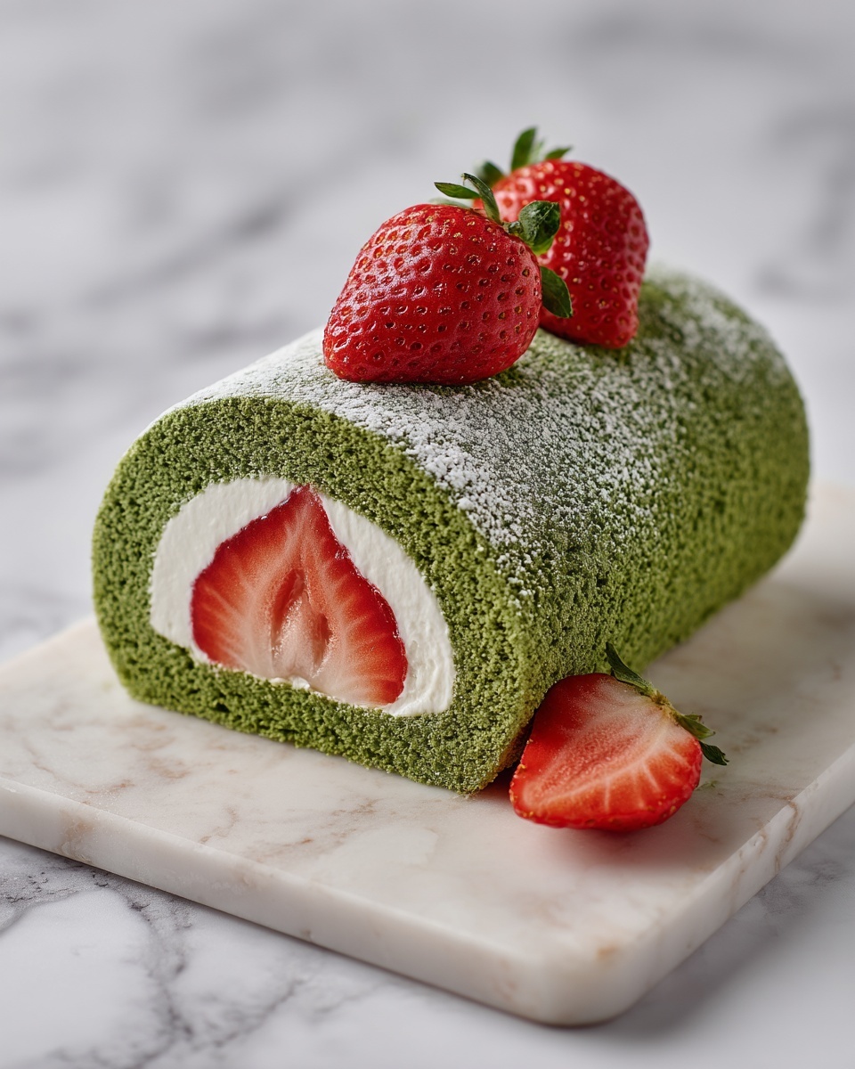 Matcha & Strawberry Roulade Recipe - Recipe Image