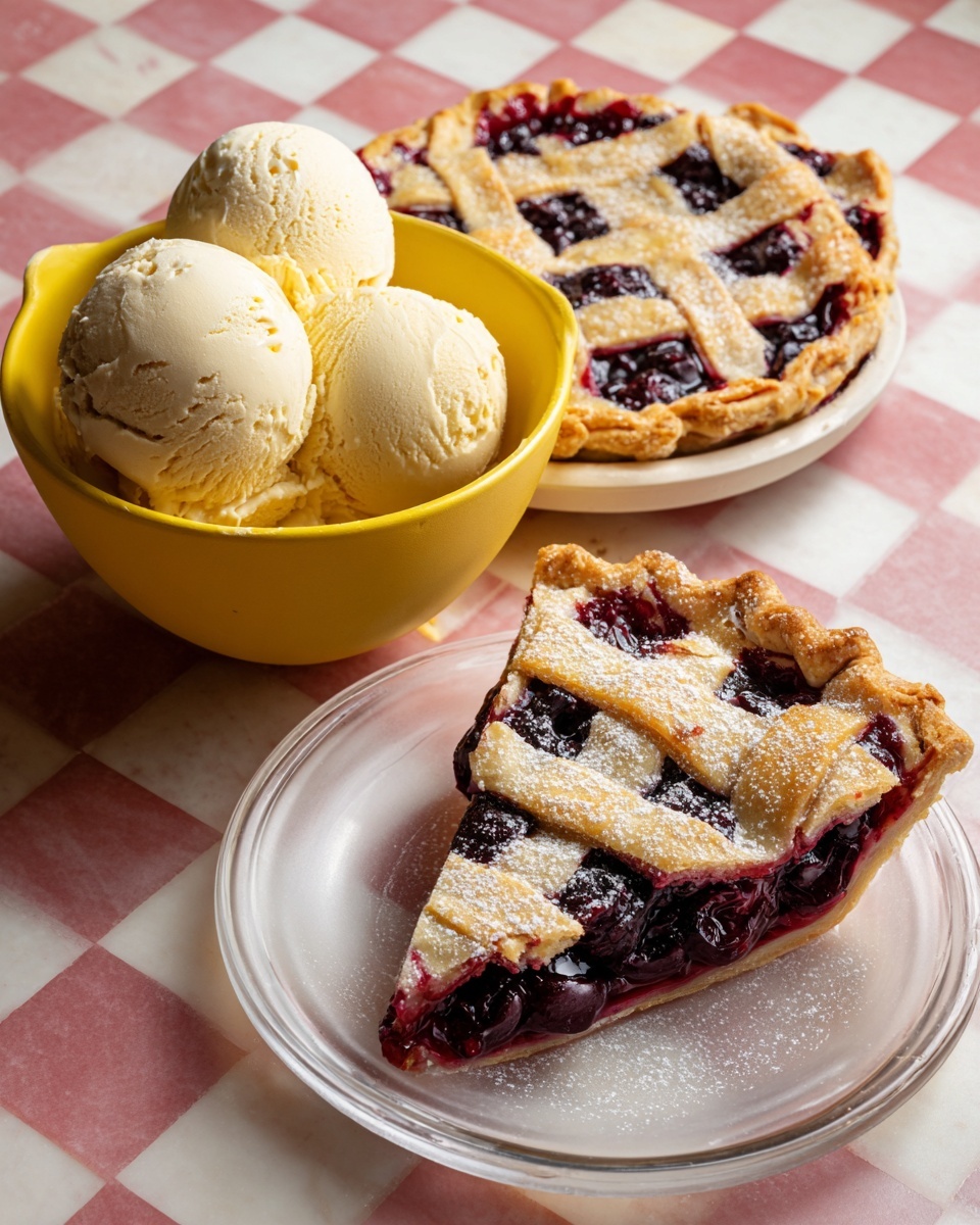 Cherry & Soured Cream Slab Pie Recipe - Recipe Image