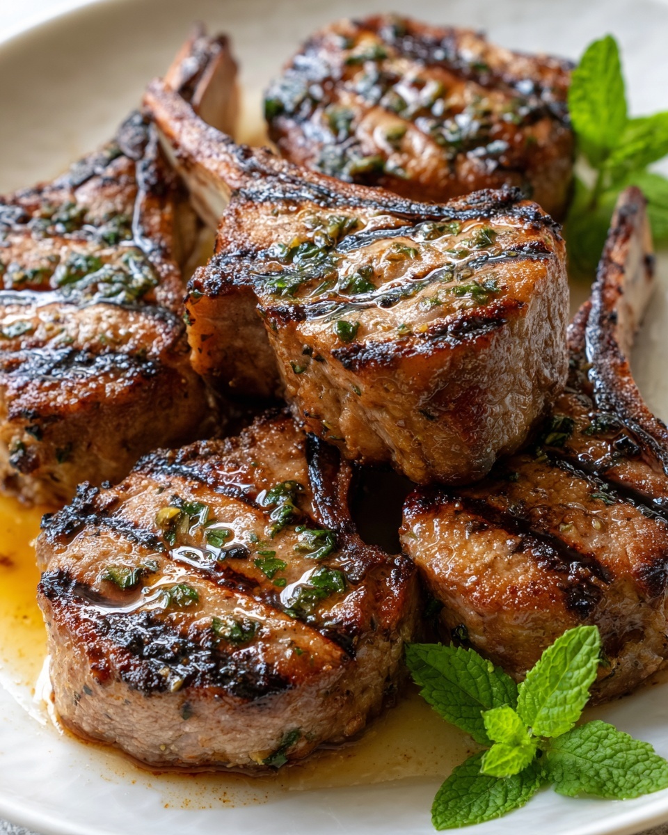 Lamb Chops with Garlic Mint Sauce Recipe - Recipe Image