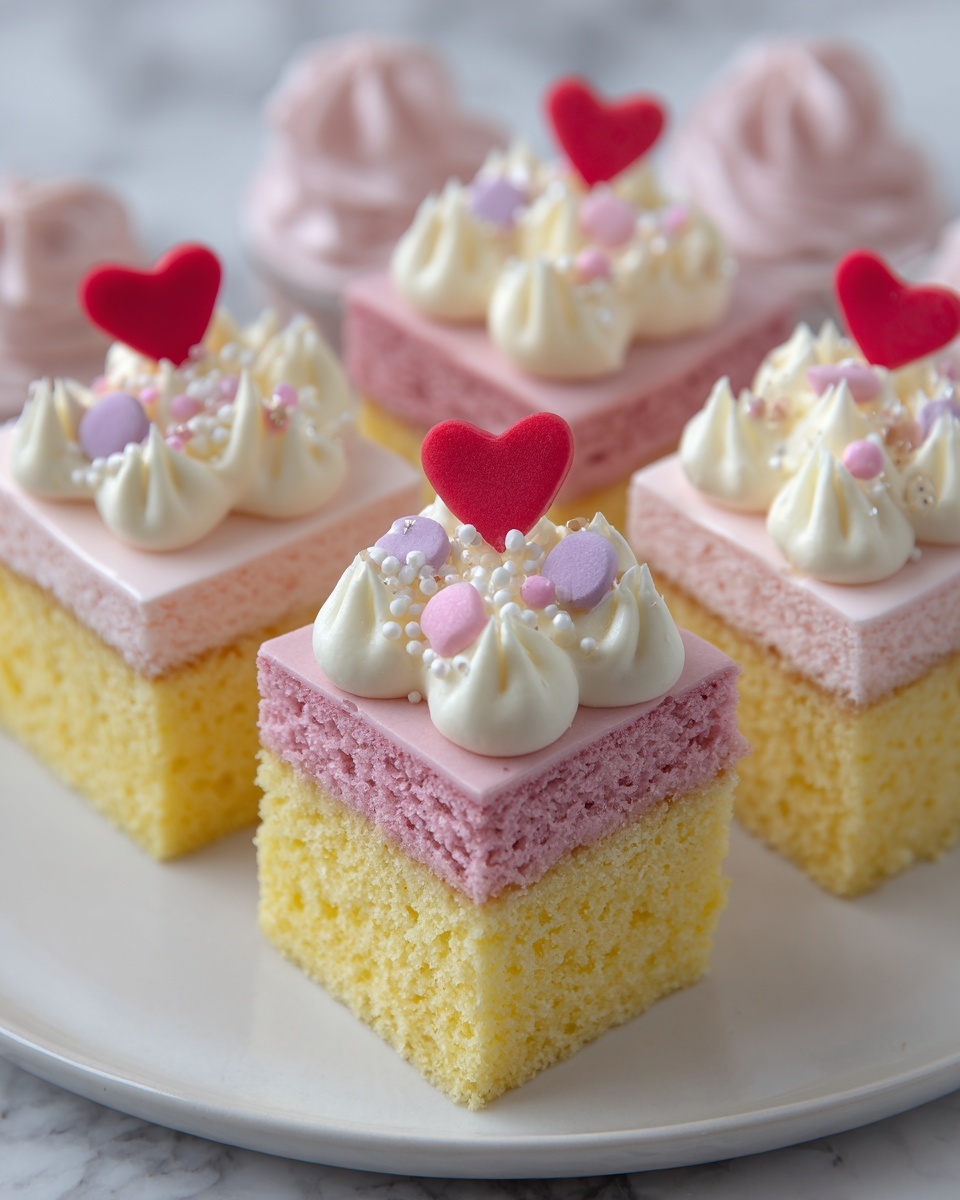 Pink Vanilla Cake Squares Recipe - Recipe Image
