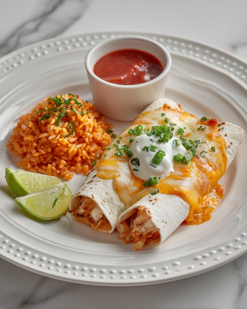 Smothered Green Chile Chicken Burritos Recipe - Recipe Image