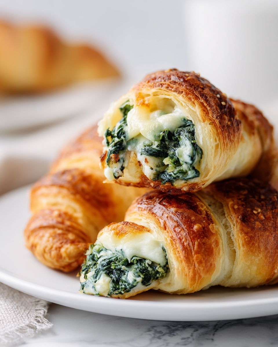 Savory Spinach and Cheese Stuffed Crescent Rolls Recipe - Recipe Image