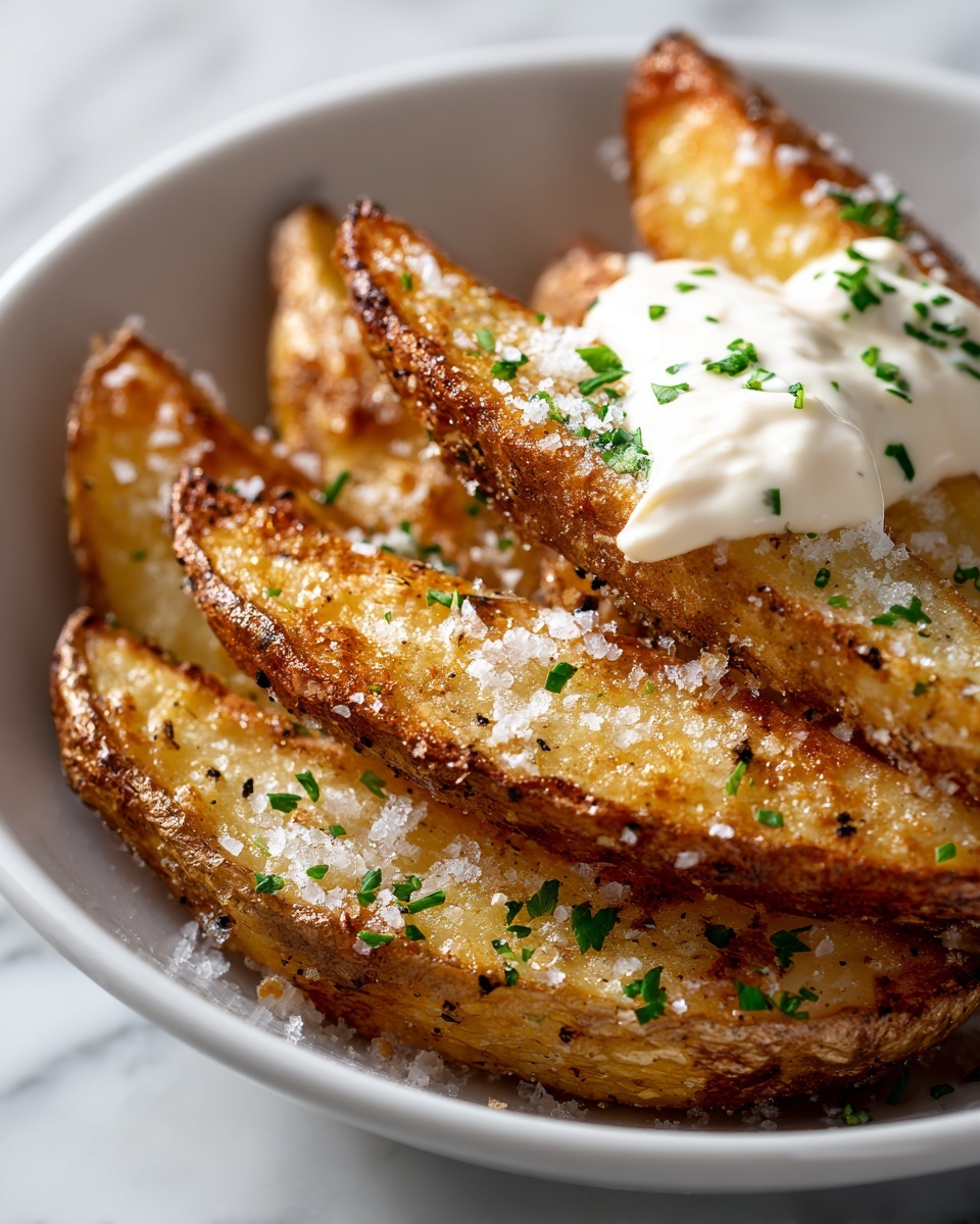 Crispy Parmesan Potato Wedges with Spicy Dipping Sauce Recipe - Recipe Image