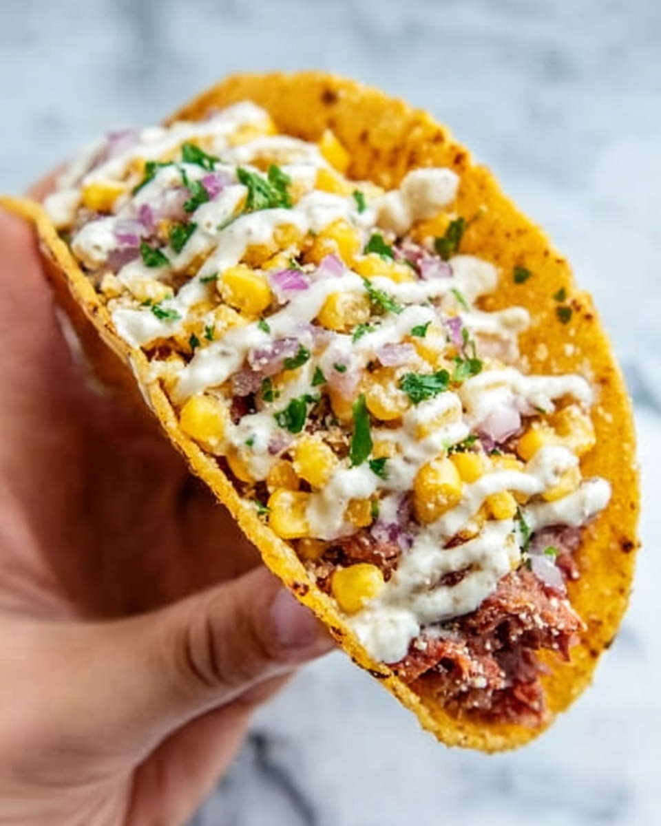 Grilled Steak Elote Tacos Recipe - Recipe Image